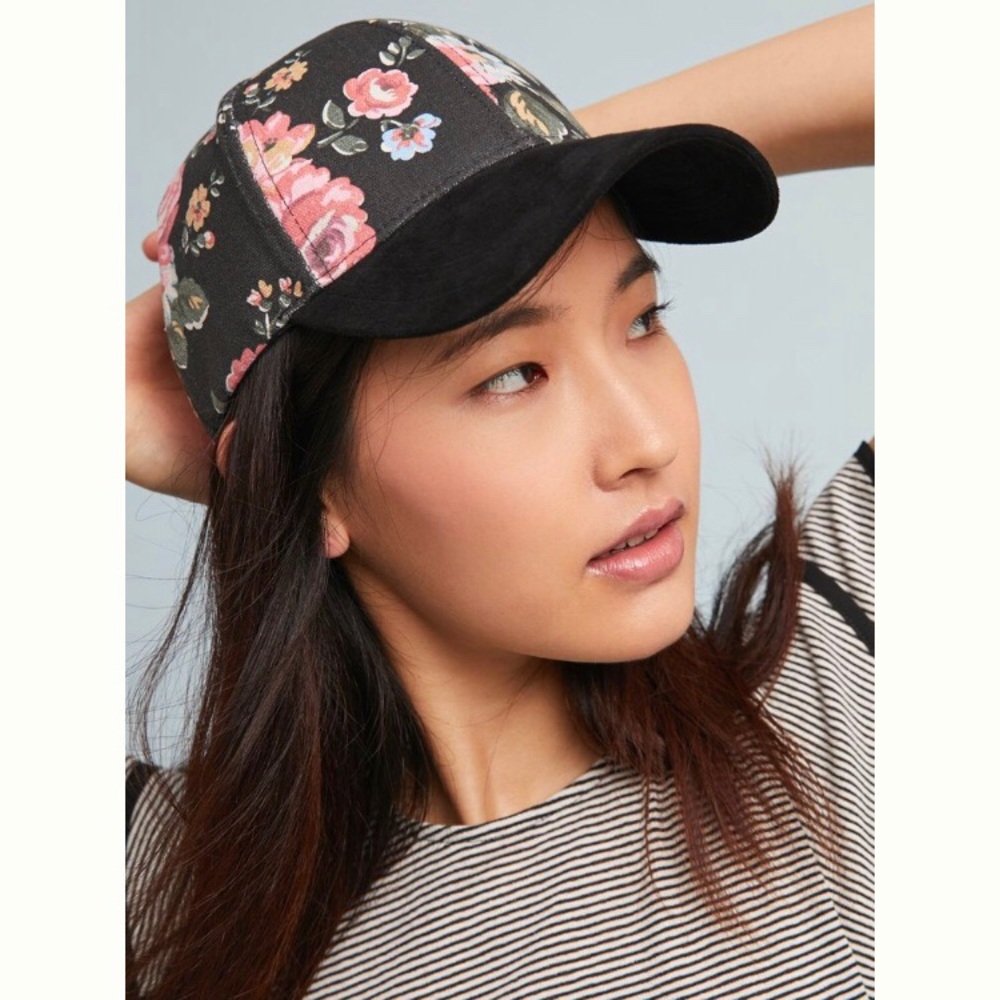 Anthropologie floral baseball hat